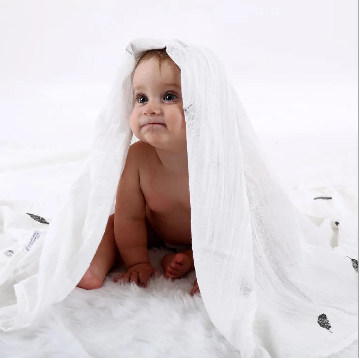 nursery shower gift set unisex neutral muslin organic cotton swaddle blanket