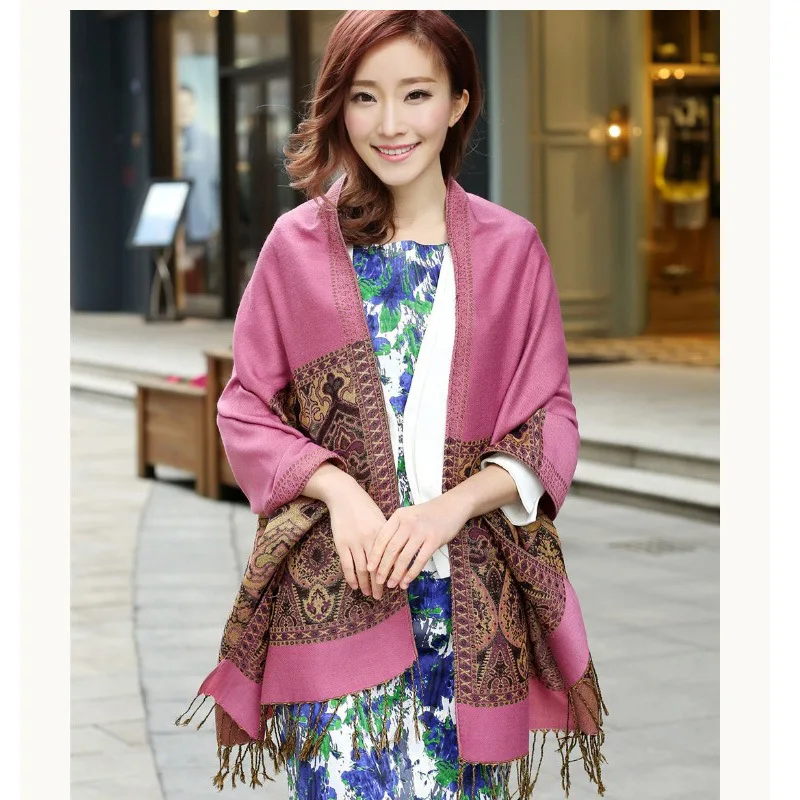 Headscarf Jacquard Cashew Scarf Lady Warm National Style Gold Wire Air-conditioning Shawl Woman Scarf