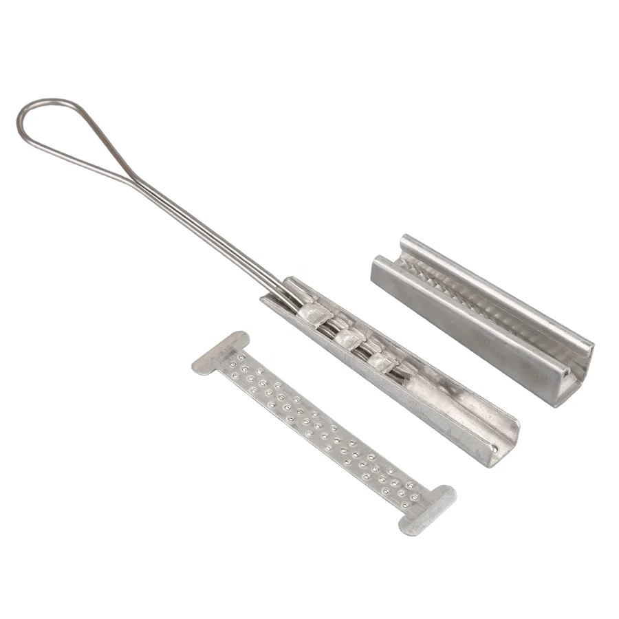 Outdoor aerial 1 2 3 4 knots ftth tension clamp fiber optic stainless steel electrical wire clamp drop wire clamp