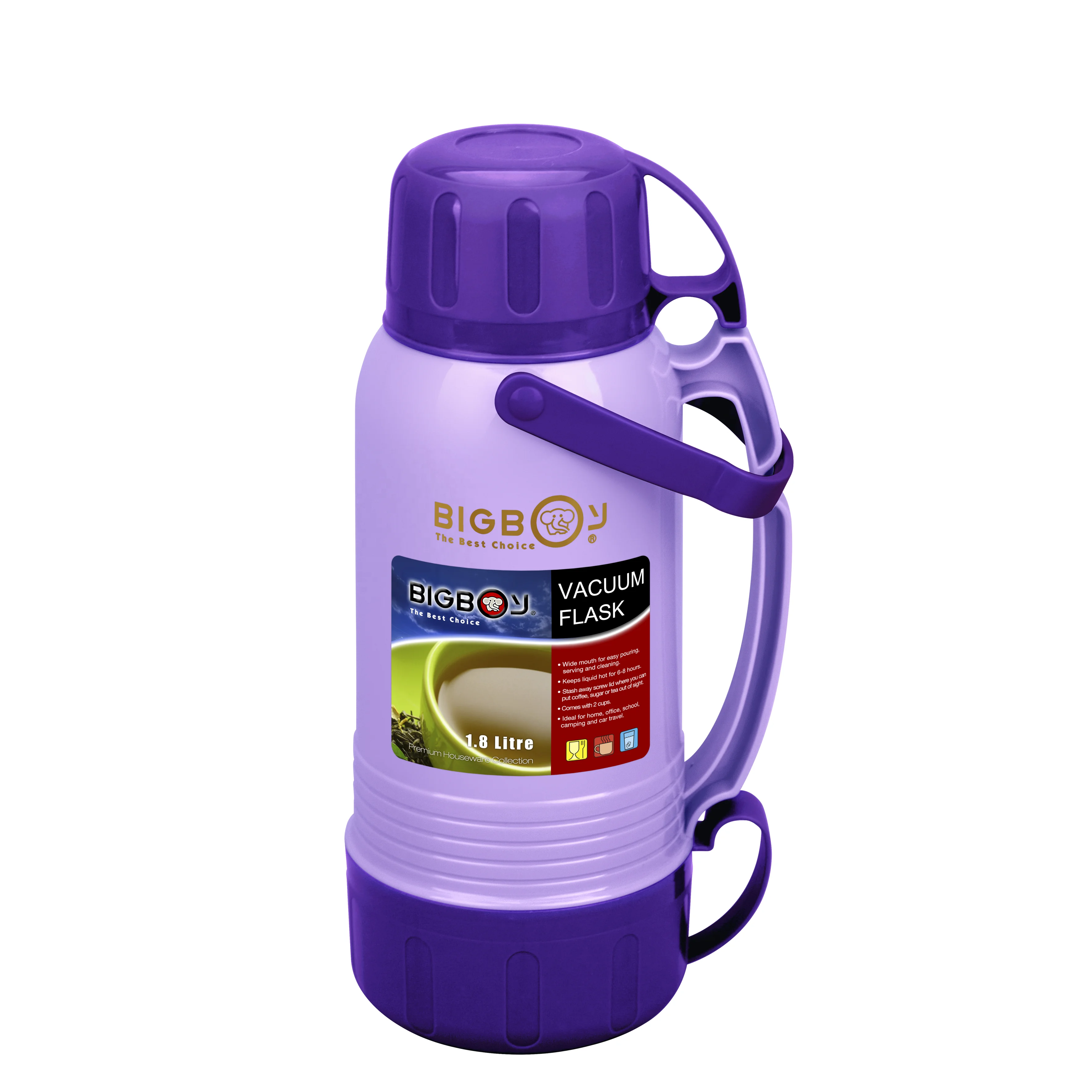 BIGBOY Brand 0.45L-1.8L Double Wall Inner Glass Thermos Vacuum Flask