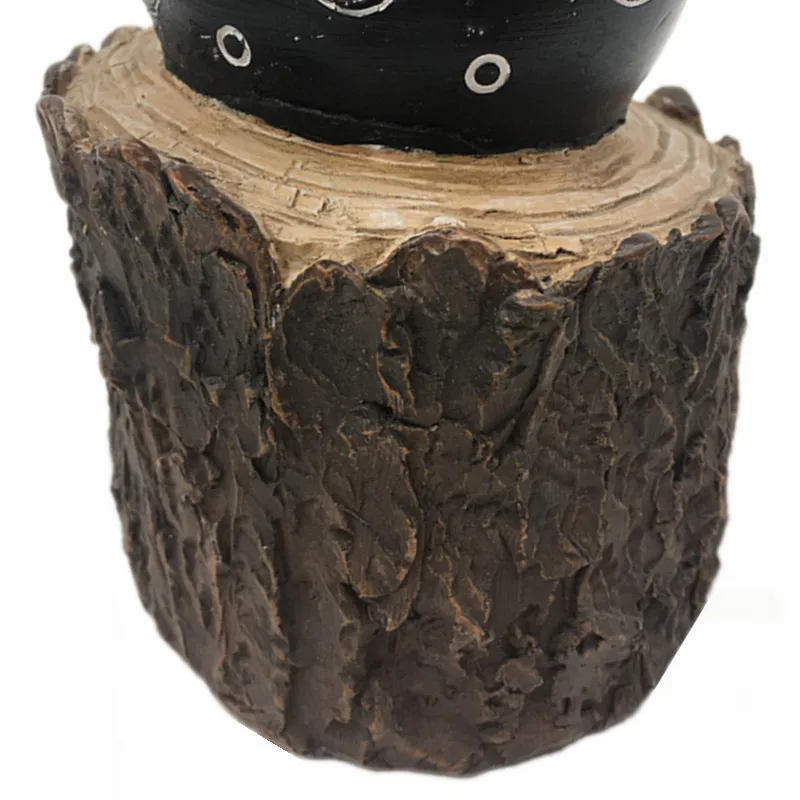 Muslim Geometric Pattern Imitation Tree Stump Design Black Candle Holder Resin Candlestick Holders Decoration