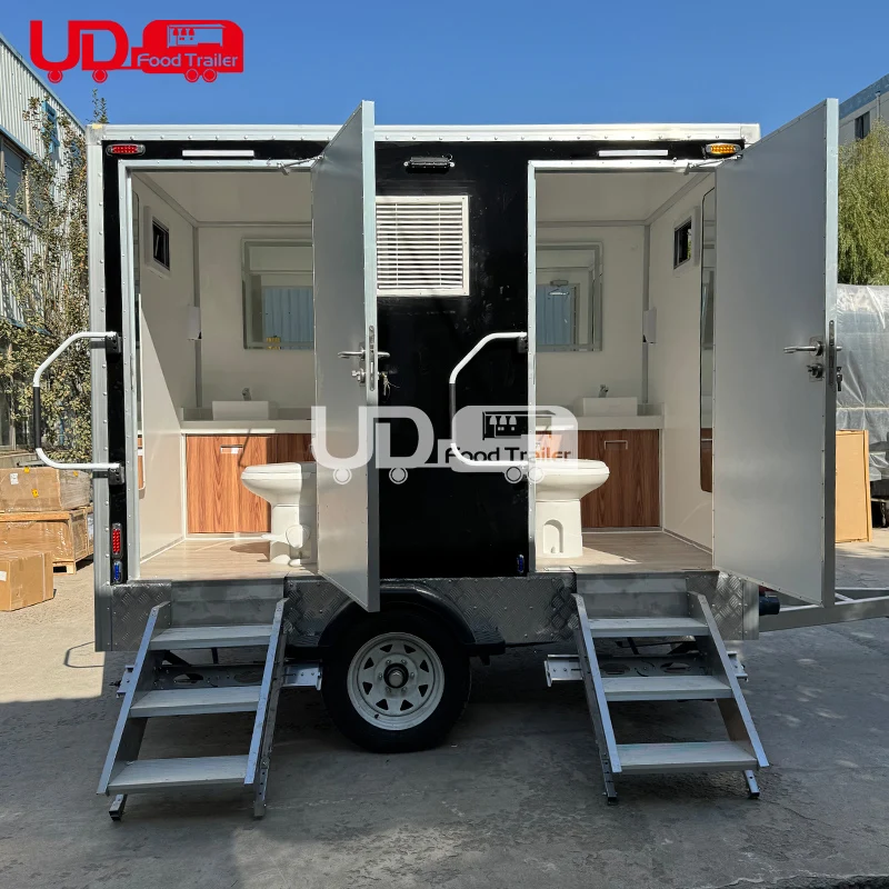 Not Easily Damaged Wholesale and RetailPrice 2 Station Outdoor Public Portable Restroom Trailer For Sale