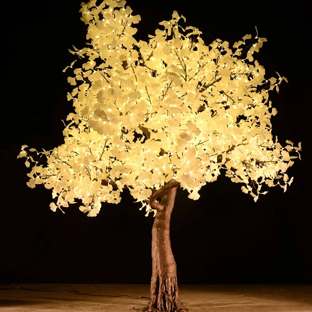 
Wholesale outdoor artificial landscape decoration lighting ginkgo LED christmas tree 