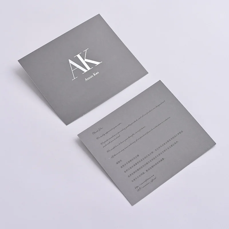 Custom Paper Hang Tags luxury Clothing Labels Gold Foiling business card foil Thank You Card