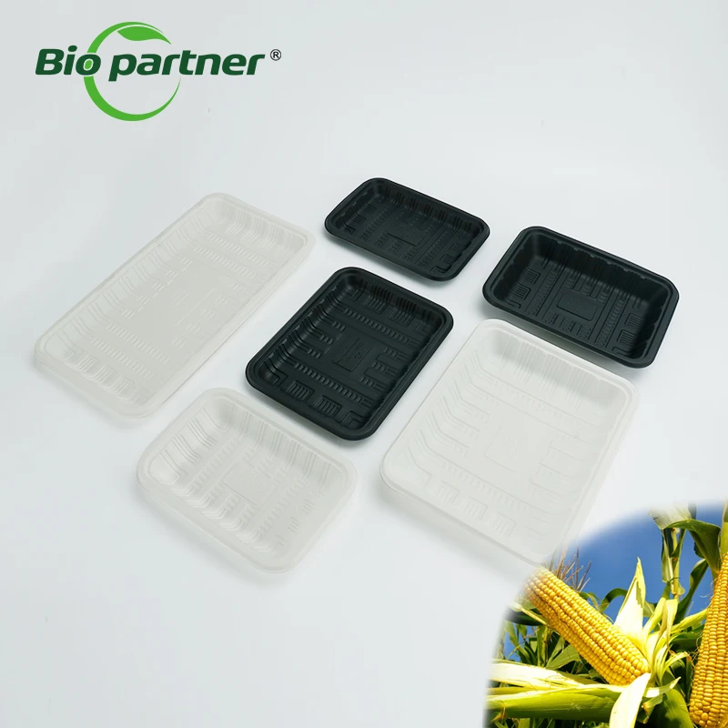 Supermarket Disposable Bio Corn Starch Fruit Fish Meat Packing Trays Frozen Meat Beef Fish Seafood Chicken Defrost Tray