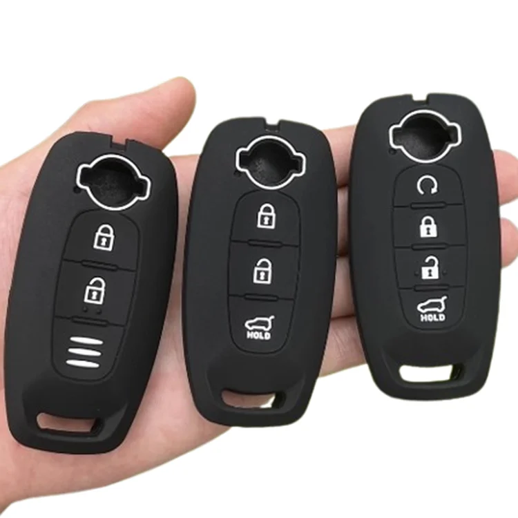 Silicone 3 Buttons Car Key Shell Remote Fob Cover Holder for Nissan