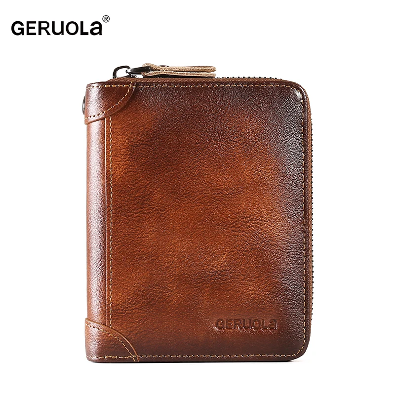 Card holder male retro first layer cowhide exquisite high-grade leather large-capacity 30-position organ zipper card holder RDIF