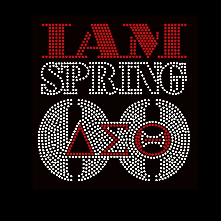 Sparkle Delta sigma theta Motif Logo Iron On Rhinestones Transfer For Clothes