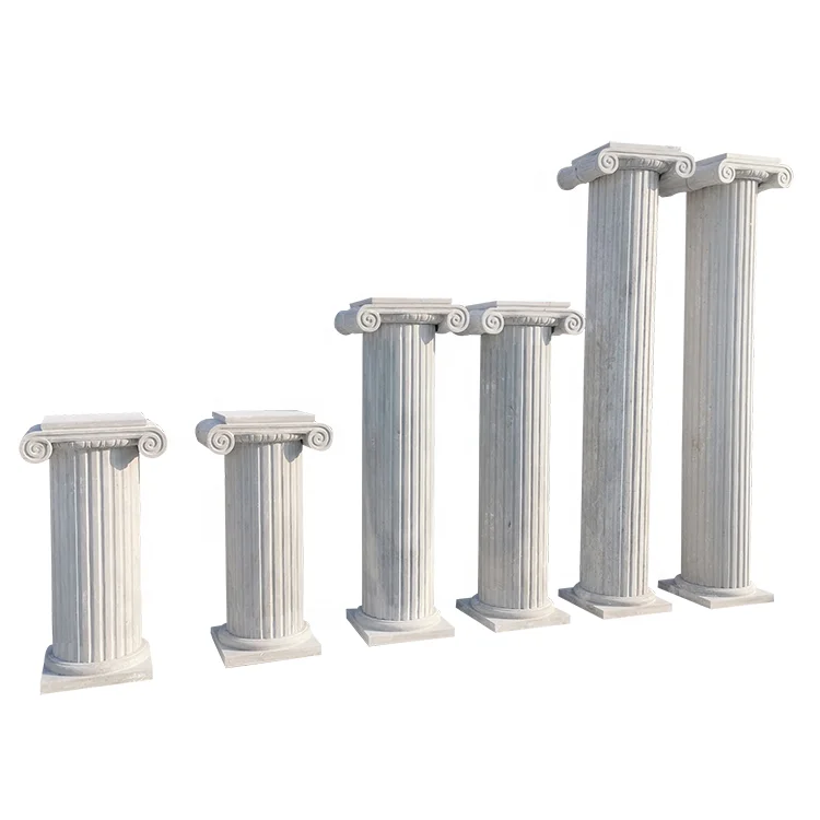 Custom beautifully hand carved white marble roman columns for sale