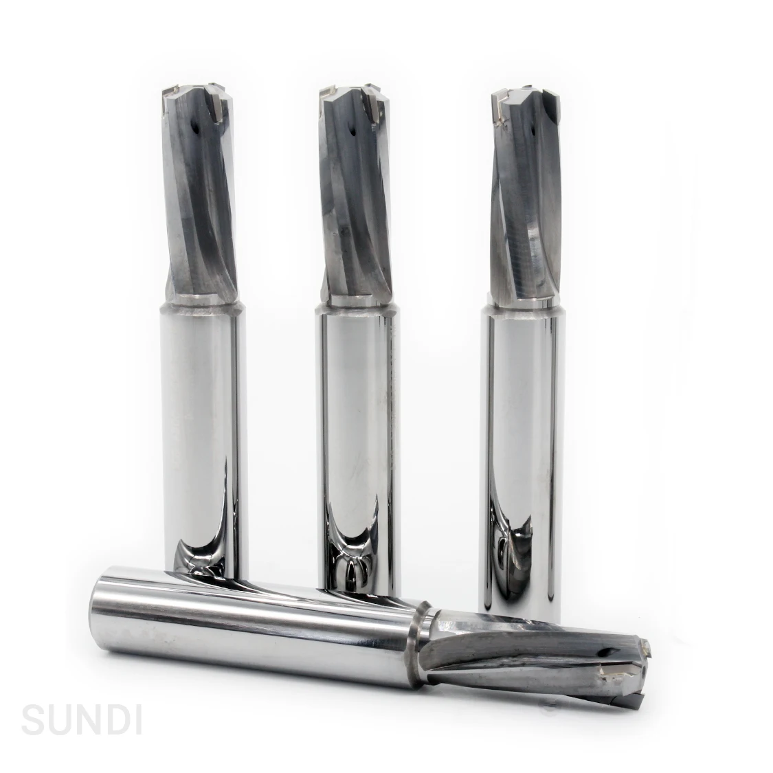 
custom-made great quality taper CNC spiral flute brazed tipped PCD reamers tools 