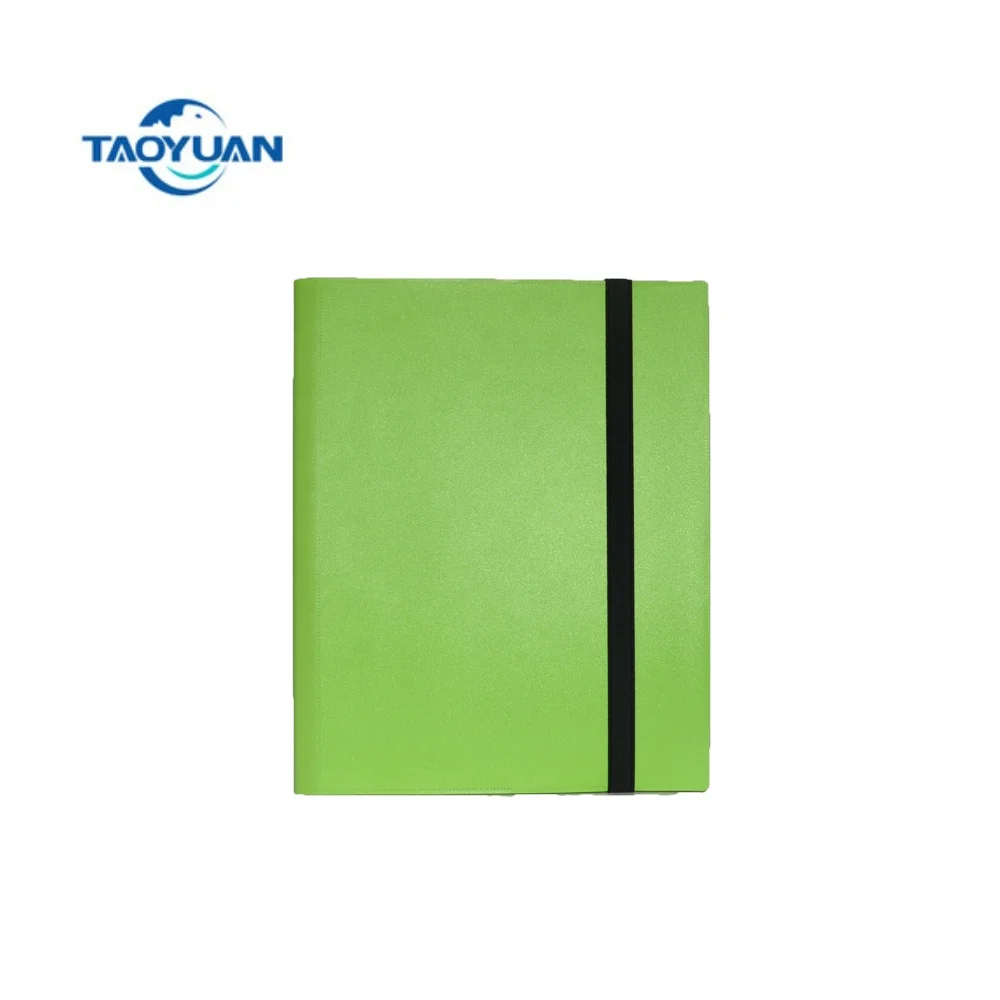 Wholesale 3*3 Pocket Green Matte PP Material Game Card Binder with Belt