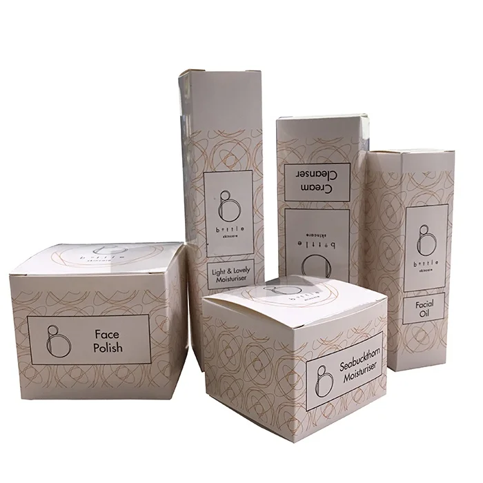 customized logo eco friendly foldable dull polish die cut punching edge round printed mystery packing cosmetic ointment box