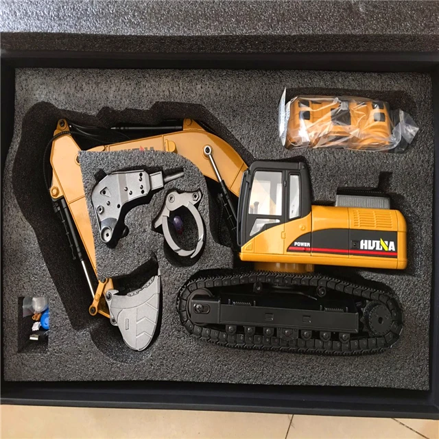 Масштаб 1/14 23 канала 2 4 ГГц полностью металлический экскаватор Huina 1580 V4 RC игрушечный грузовик изысканная Подарочная коробка упаковка для детей более 15