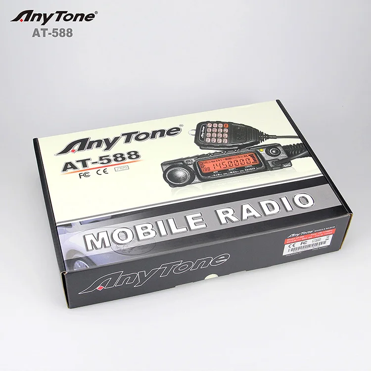 Anytone AT-588 UHF Mobile Radio High power 60W 136-174Mhz 400-490Mhz 2 way radio BF
