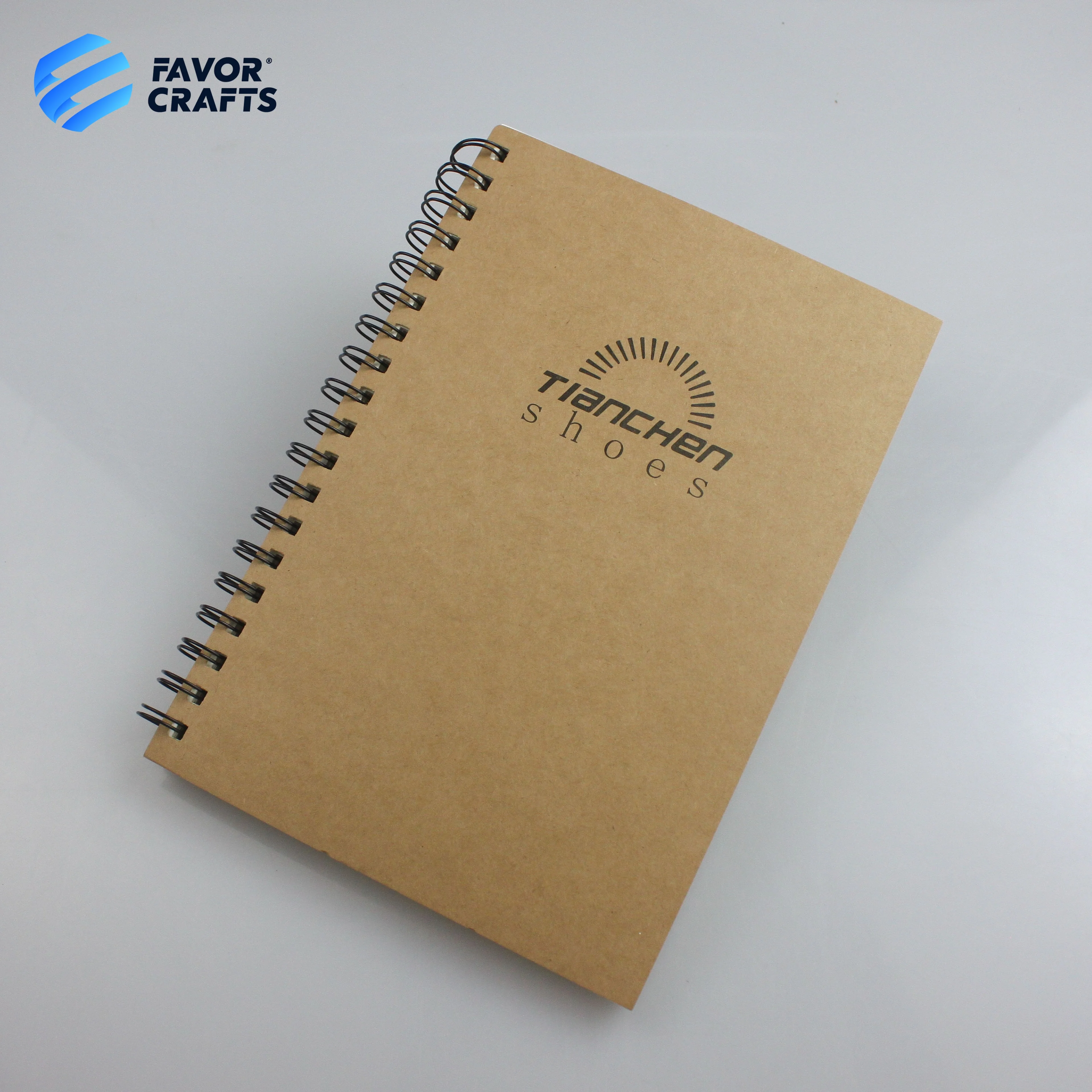 wholesale cheap bulk A5 soft cover recycled kraft cover spiral notebook
