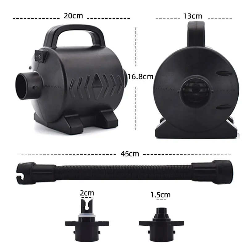 Customized Power Plug US EU AU UK 800W High Power Portable Outdoor Electric Inflatable Pump for Inflatable Mattresses