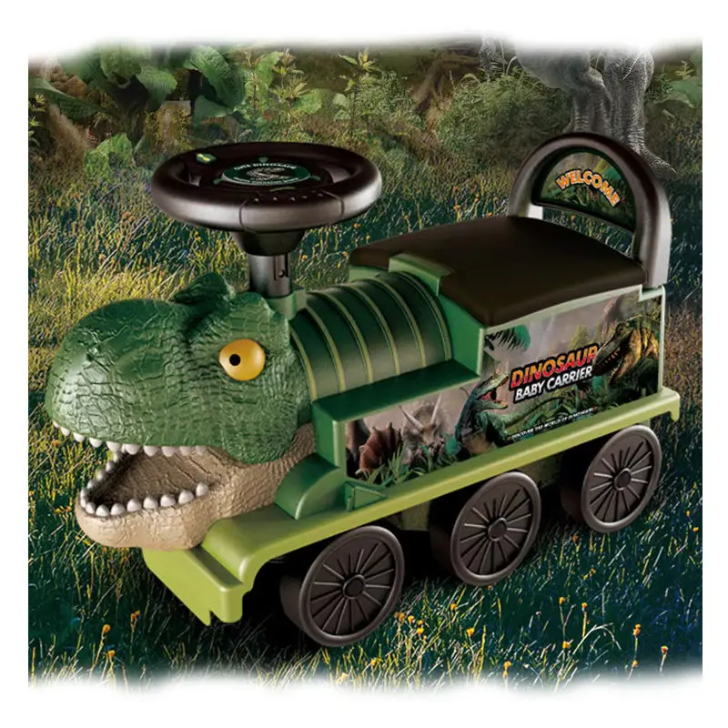 Electric game lighting music steering wheel sliding dinosaur toys ride on car boys present