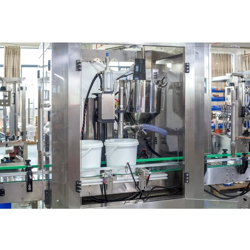 Factory Automatic 5 Gallon Ghee Tin Pail Filler Filling Canning Production Line Machine