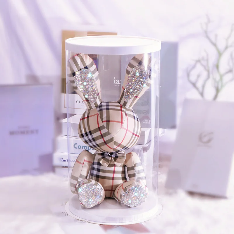 Factory Wholesale Lover Christmas Gift Toy Internet Celebrities Plush Leather Diamond Presbyopia Rabbit Doll