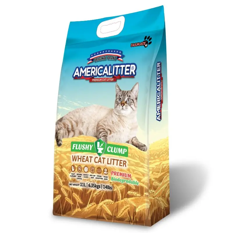 2024 Factory Direct High Quality Plant Cat Litter Wheat 100% Natural Cat Sand