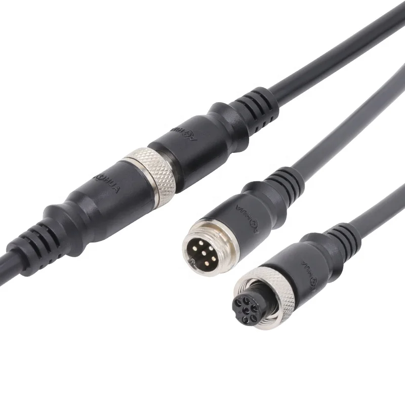 Waterproof Aviation Female Male Plug and Sockets M12 6 Pin Per Molding PVC Cable Wire Connector