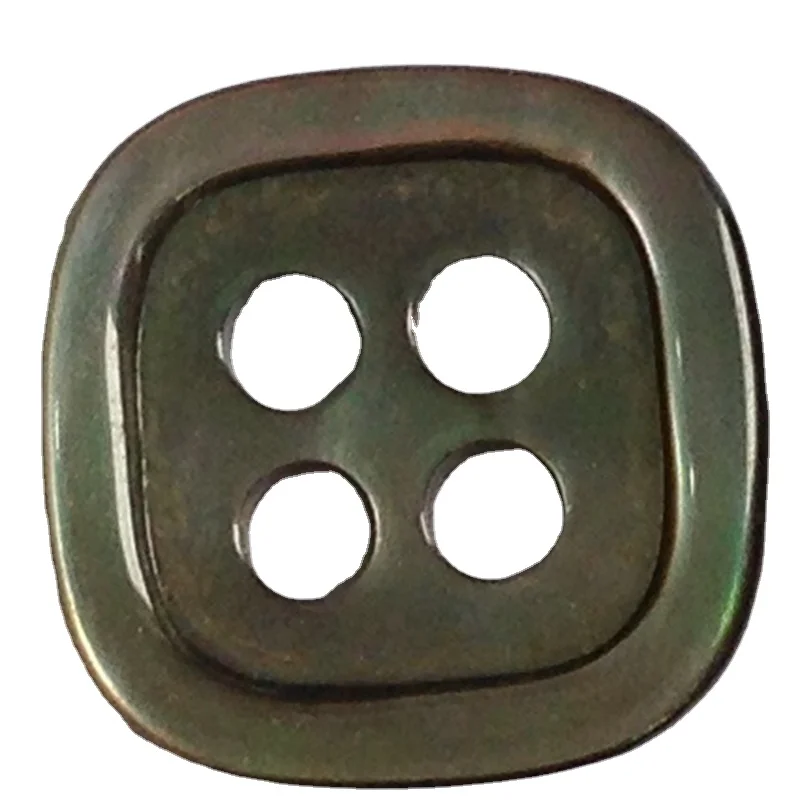 black mother of pearl shell square shirt button