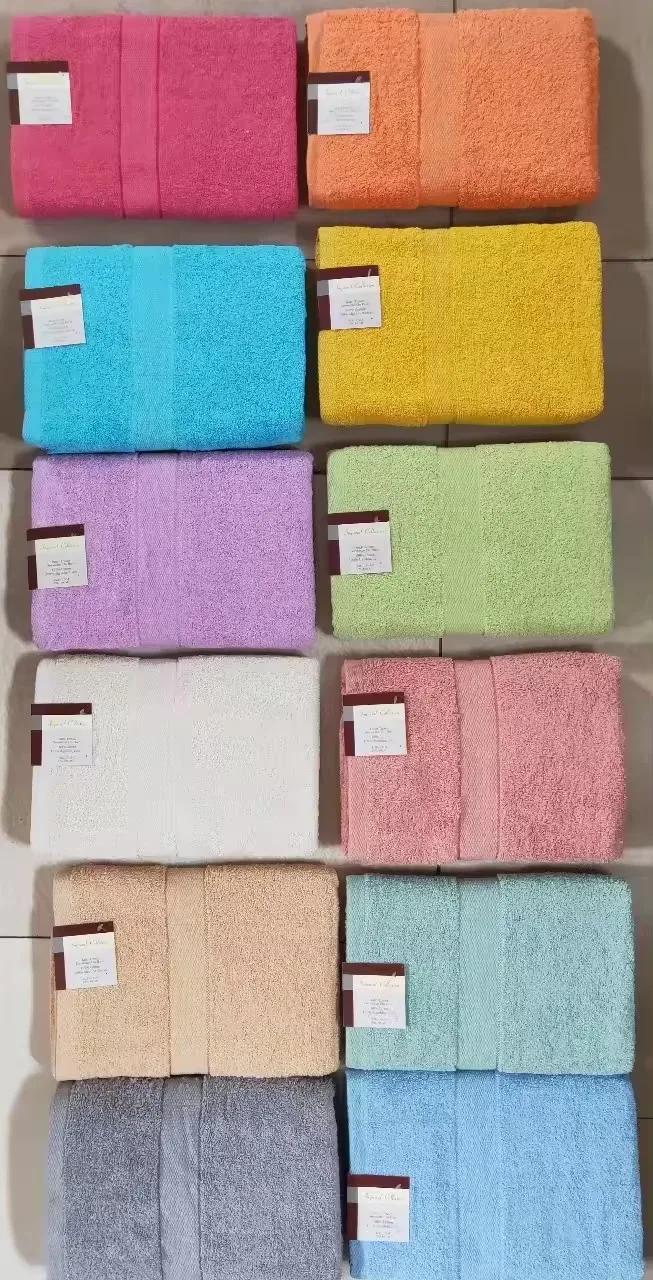 Ultra Soft absorbent and middle weight Cotton Bath Towels - Natural, luxurious Bath Towel Set - 4 Piece classical plain color