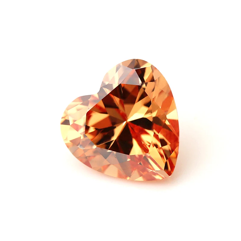 High quality 5A cz gemstones factory price Heart shape 30 colors zircon stone Synthetic cubic zirconia