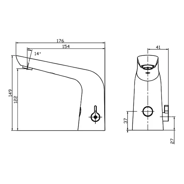 TCK Bathroom Basin Touchless Stainless Steel Taps Water Tap Automatic Infrared Smart Faucet with Sensor
