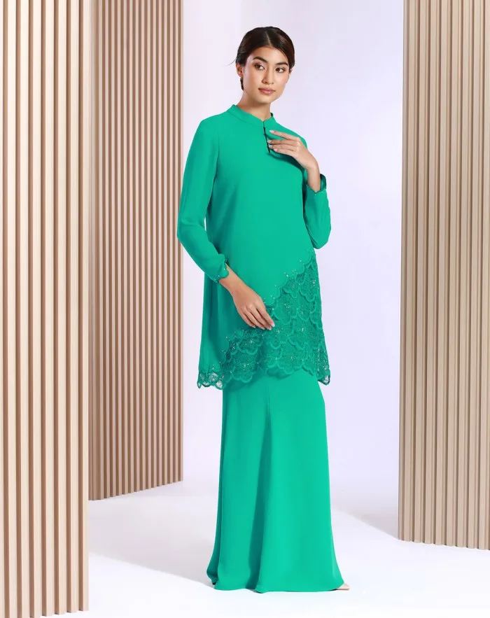 SIPO Eid Modest Wear Party Clothes Oem Muslim Women Baju Kurung Islamic Clothing Printed Sleeves Dress for Baju Kurung