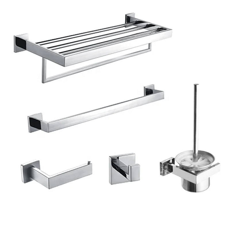 Modern Chrome Bathroom Stainless steel Accessory Set