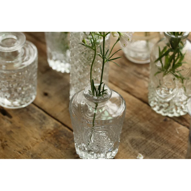 Factory Price European Clear Bud Vases Hydroponic Plant Bottle Mini Crystal Glass Vase For Wedding Decorations Home Dsktop Decor