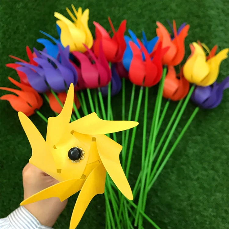 Simulation flower windmill forest ground ornament can rotate flower windmill