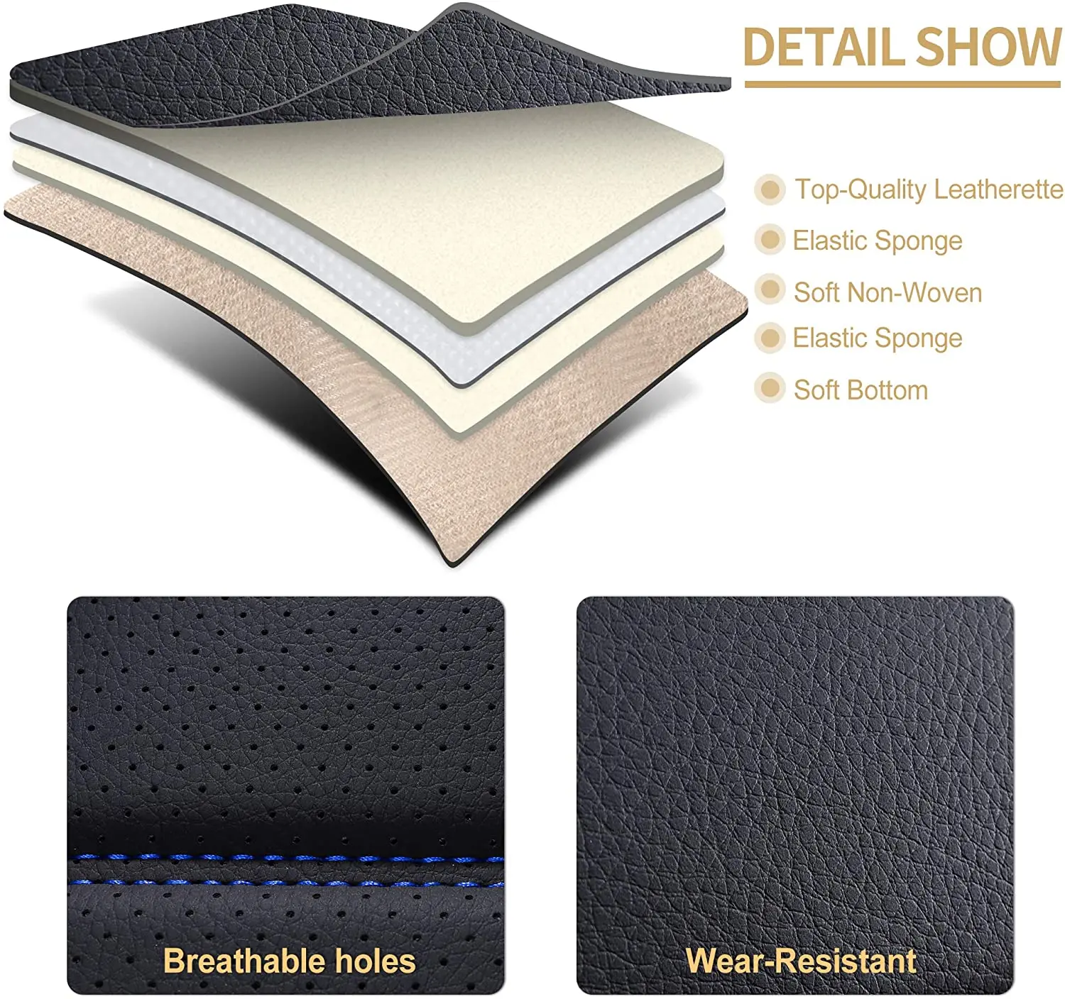 FRONT PAIR Leather Car Seat Cover Luxury Waterproof Car seat protector Universal for Car Seat