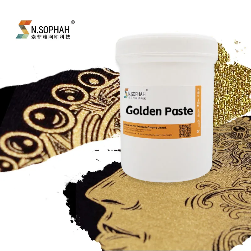 High Shine High Fastness Clothing Printing Water Based Golden Ink Screen Printing Golden Paste