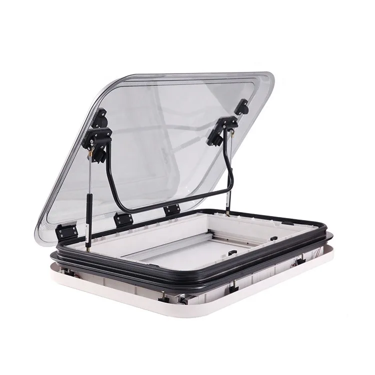 RV Skylight Aluminum alloy material with LED lights 500*500mm RV skylight & rv trailer roof window