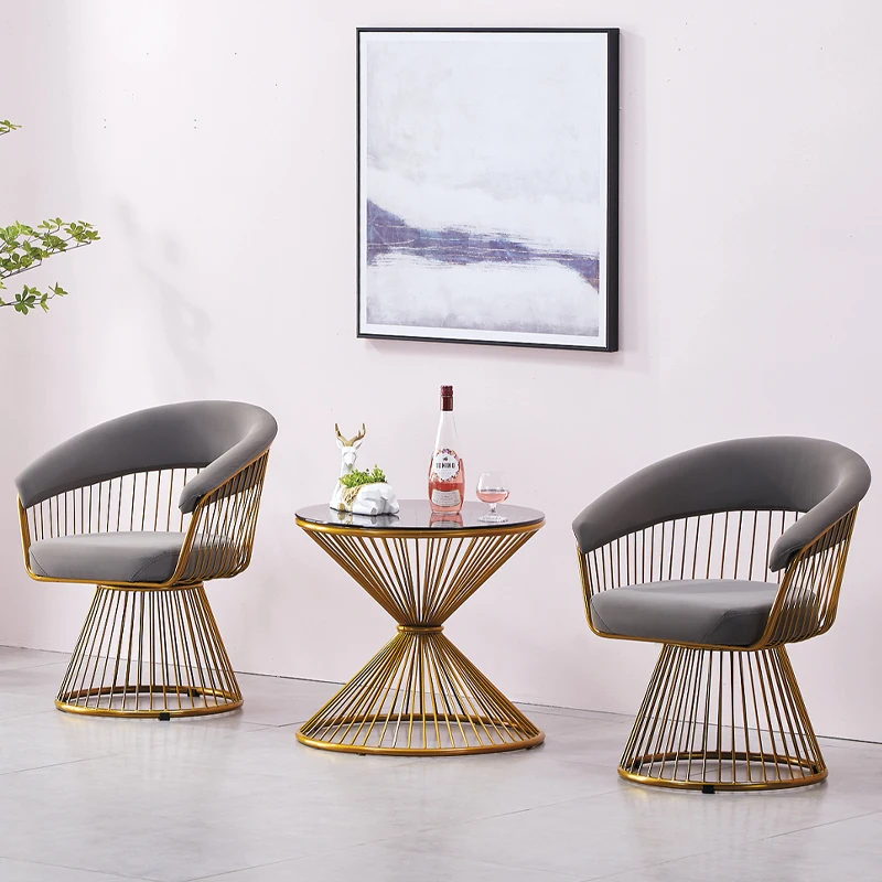 Simple modern ins style manicure tables and chairs lounge bedroom living room balcony leisure swivel chair sofa