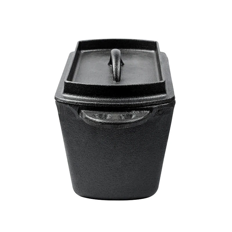 Rectangular Vegetable Oil Coating Cast Iron Bread Baking Tray Cast Iron Non Stick Roasting Pan With Lid