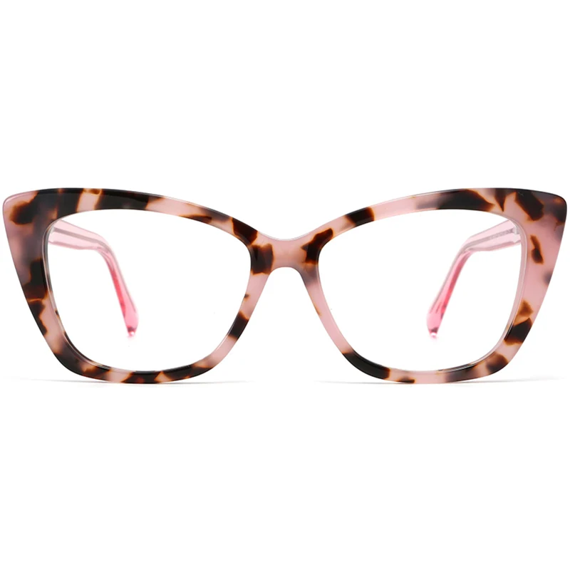 Latest model leopard acetate cat eye spectacl frame for women