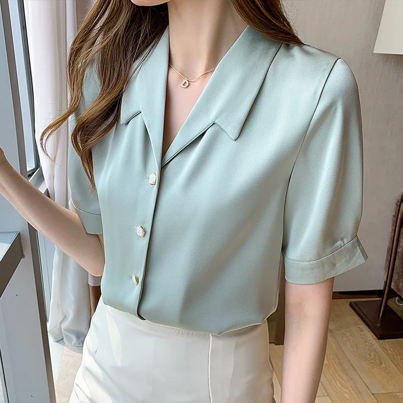 blusas elegantes para mujer fashion latest design elegant blouses for women short sleeve chiffon office blouse shirts