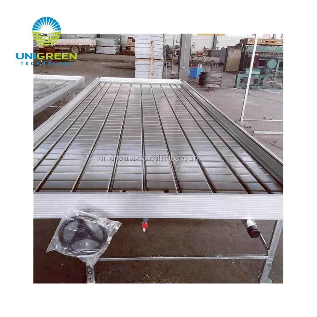 4 x 8 Inch Standard Size Sloping Table Agricultural Mobile Hydroponic Cellar with Drainage for Greenhouse and Warehouse
