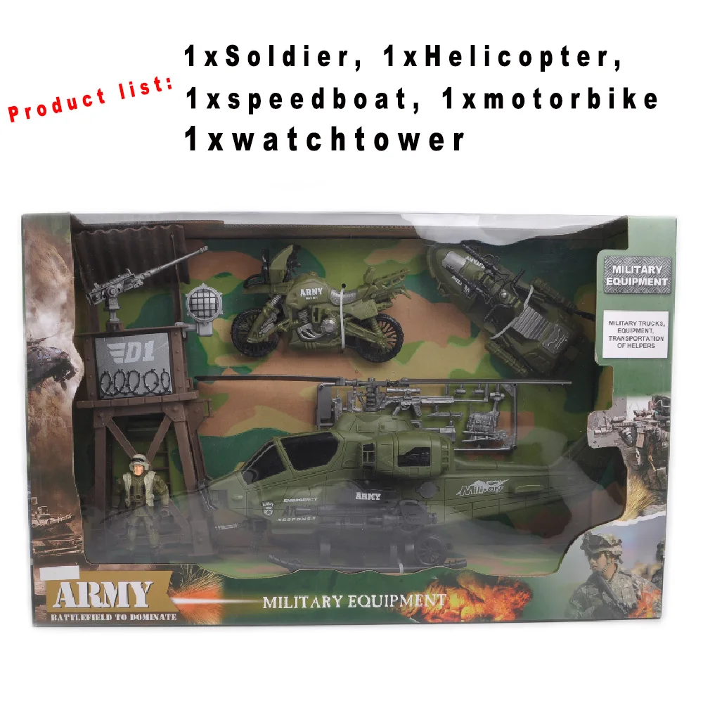 Amazon Hot Seller quality pretend toy military play set toy soldier plastic military base army toys for boys