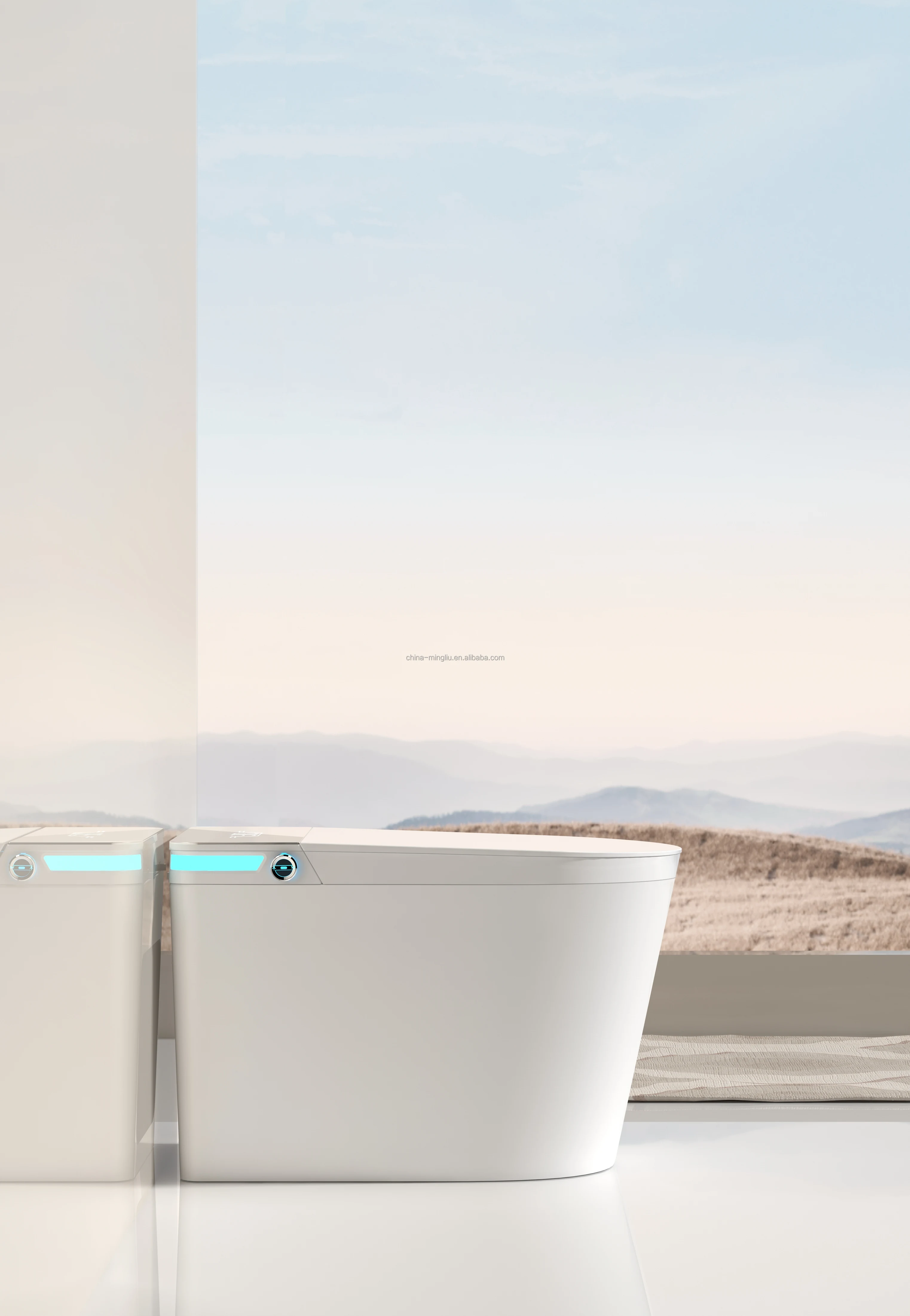 Apartment Suite Ceramic LED Display Smart Toilet Bowl Hotel Smart Sensing Flush Toilet Villa Bathroom Integrated Electric Toilet