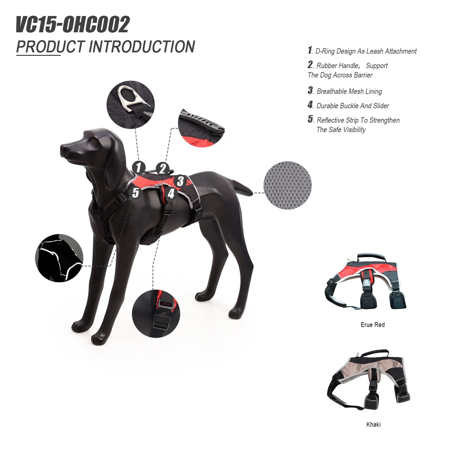 BlackDoggy CB Pet Apparel Heavy Duty Harness Tactical Dog Vest with Support Handle