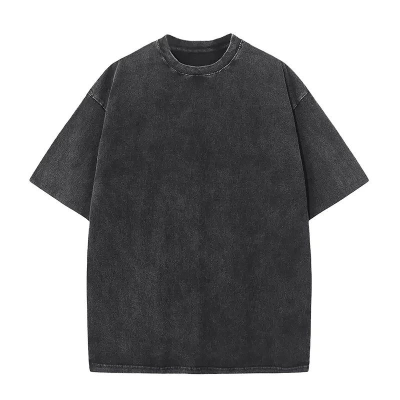 Wholesale 260gsm Stone washed Heavy Cotton vintage t-shirt Men street wear acid wash t shirt