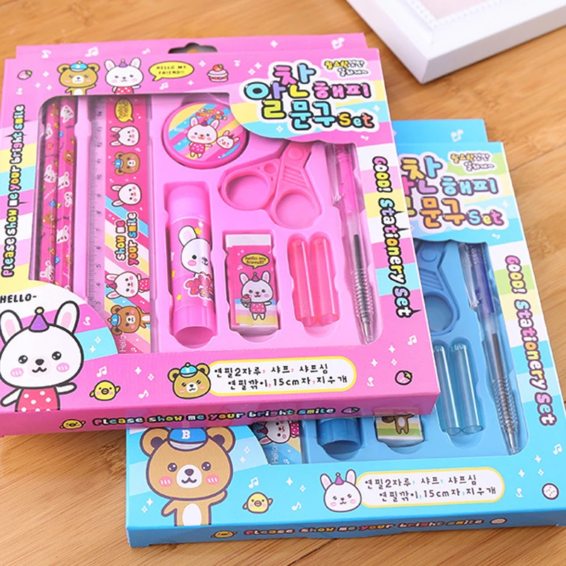 Custom design 100% High Quality	Kids Stationery Set Government Tender School Bag Set