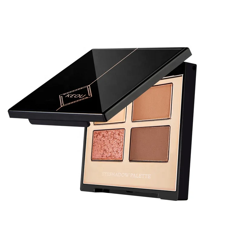 KEOU  4 colors eyeshadow palette waterproof shimmer customized  eyeshadow palette matte long lasting makeup palette
