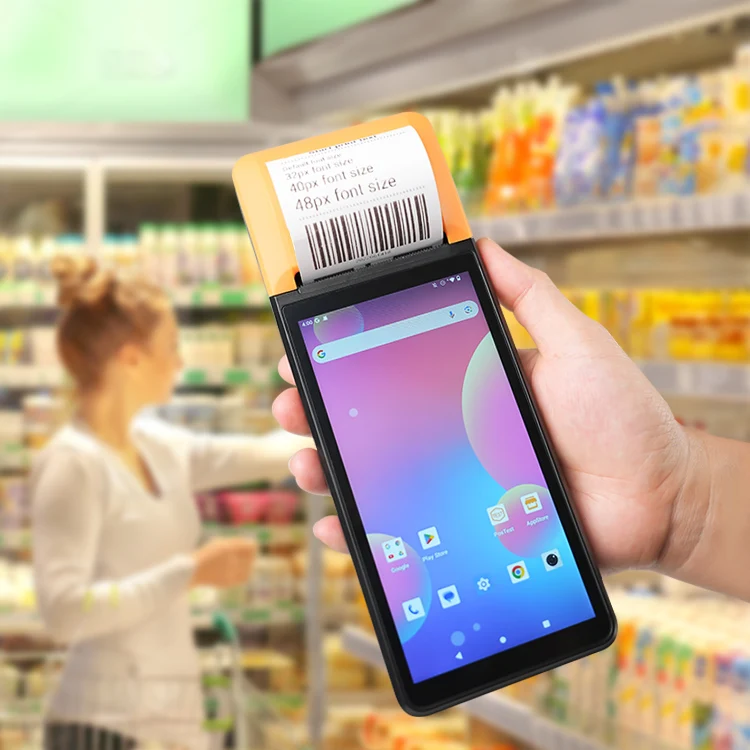 2025 Android 13 портативная Pos-система 4g Wi-Fi кассовый аппарат 6 дюймов все в одном смарт-терминал