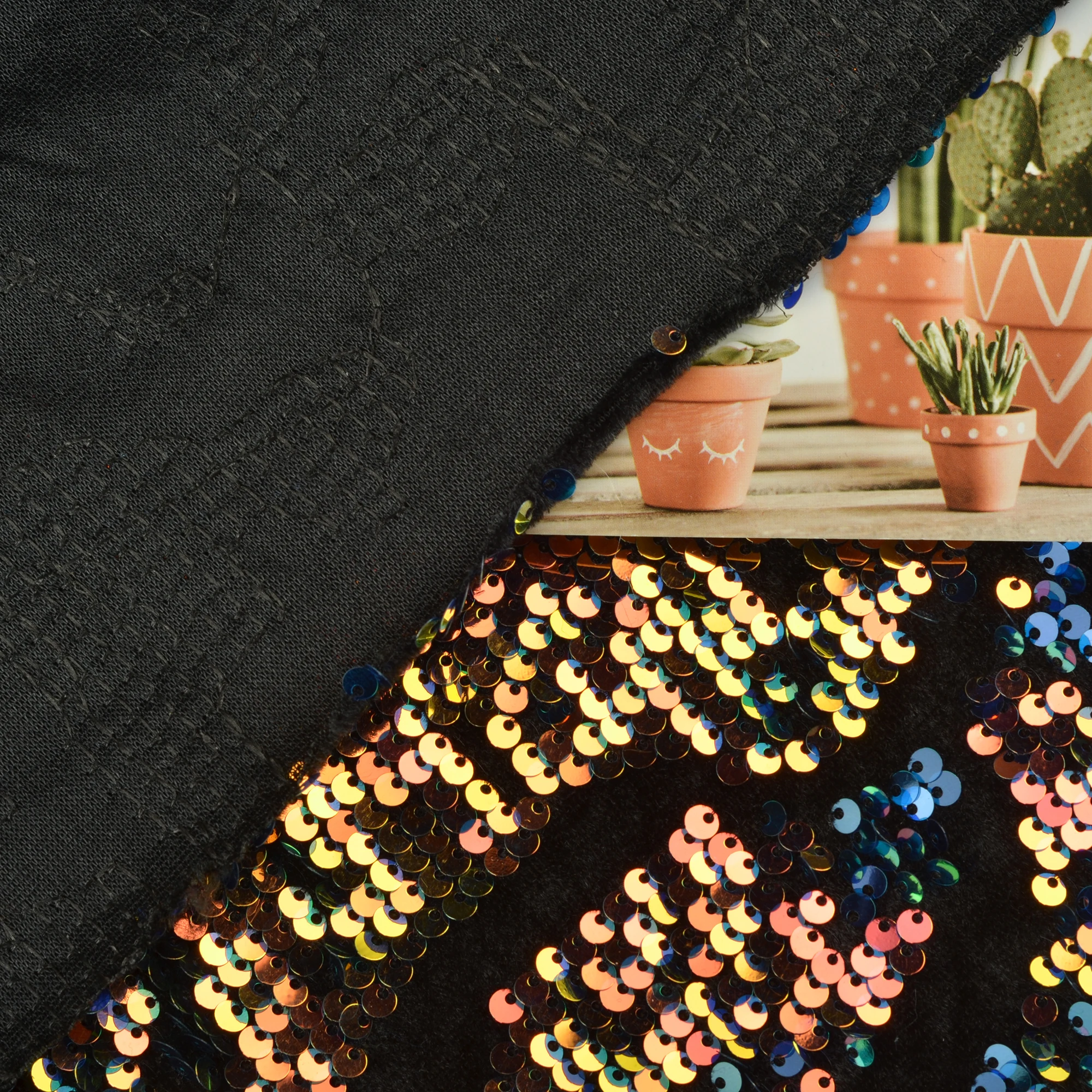 Hot sale particoloured 100% Polyester Mesh rainbow sequin fabric Luxury elegant texiles for women dancing dress