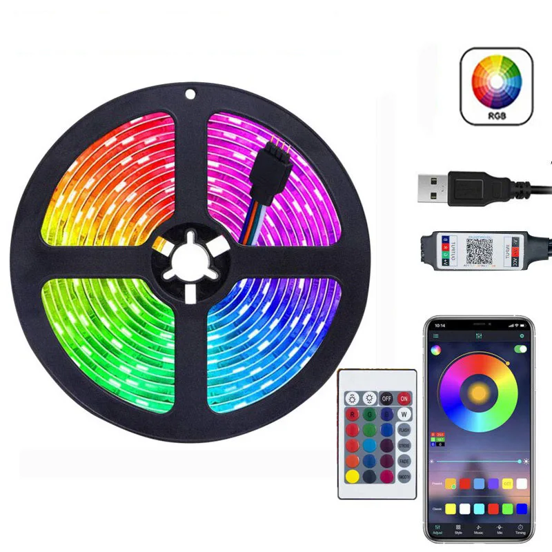 Светодиодная лента с контроллером 24 клавиши USB 5 В 5050